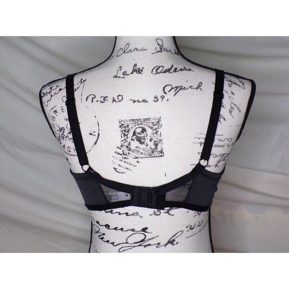 🆕ETAM Amaryllis Embroidered Underwire Demi Sheer Lace Bra 36D Black - Picture 9 of 10